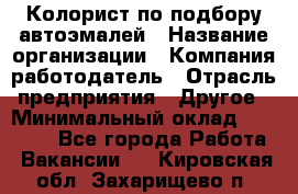 Колорист по подбору автоэмалей › Название организации ­ Компания-работодатель › Отрасль предприятия ­ Другое › Минимальный оклад ­ 15 000 - Все города Работа » Вакансии   . Кировская обл.,Захарищево п.